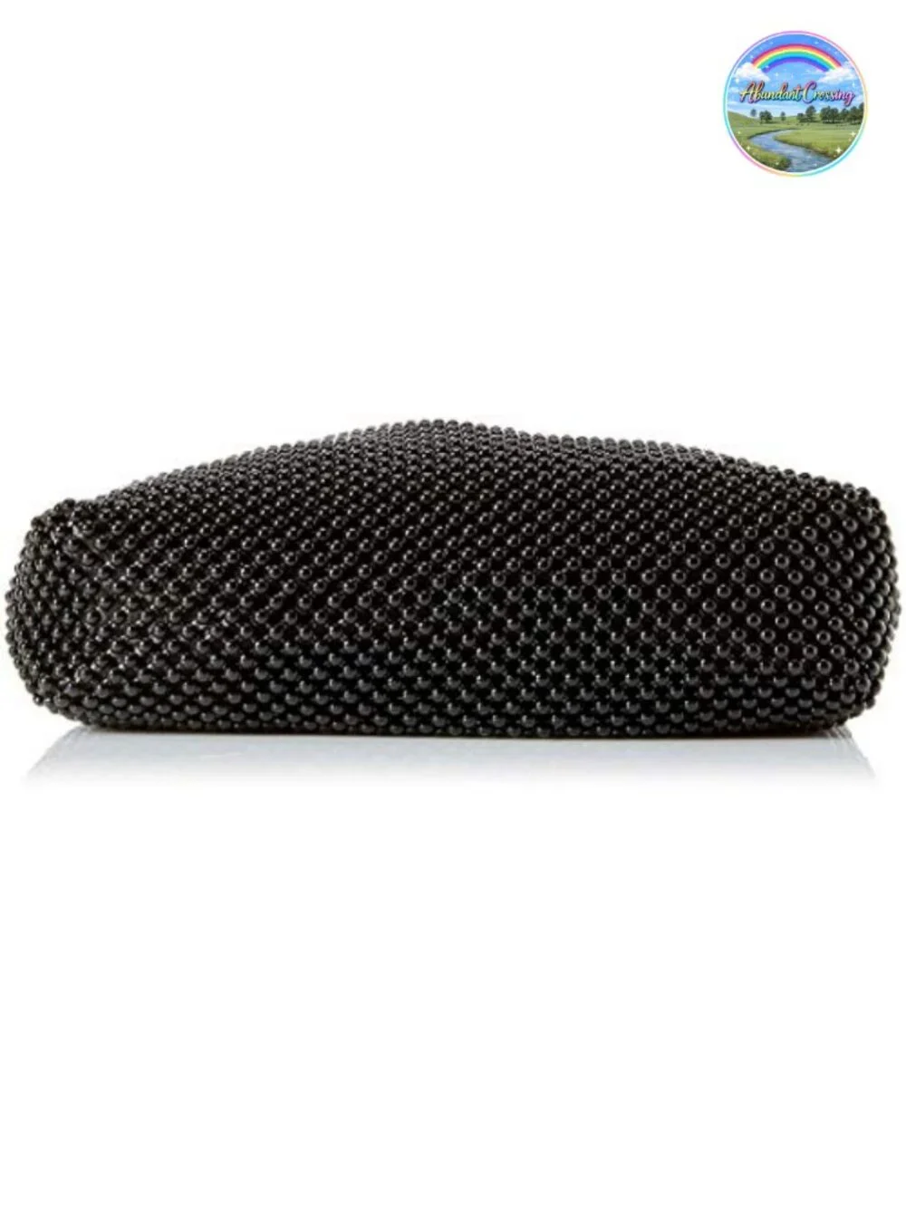 Women's Mesh Pouch Evening Bag with Ring Handle & Magnetic Snap Clutch
